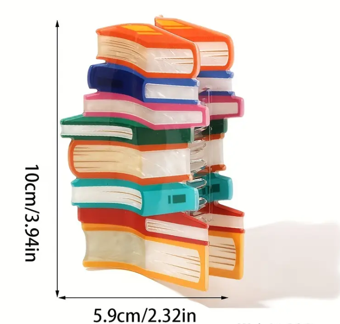 Acrylic Book-Shaped Hair Claw