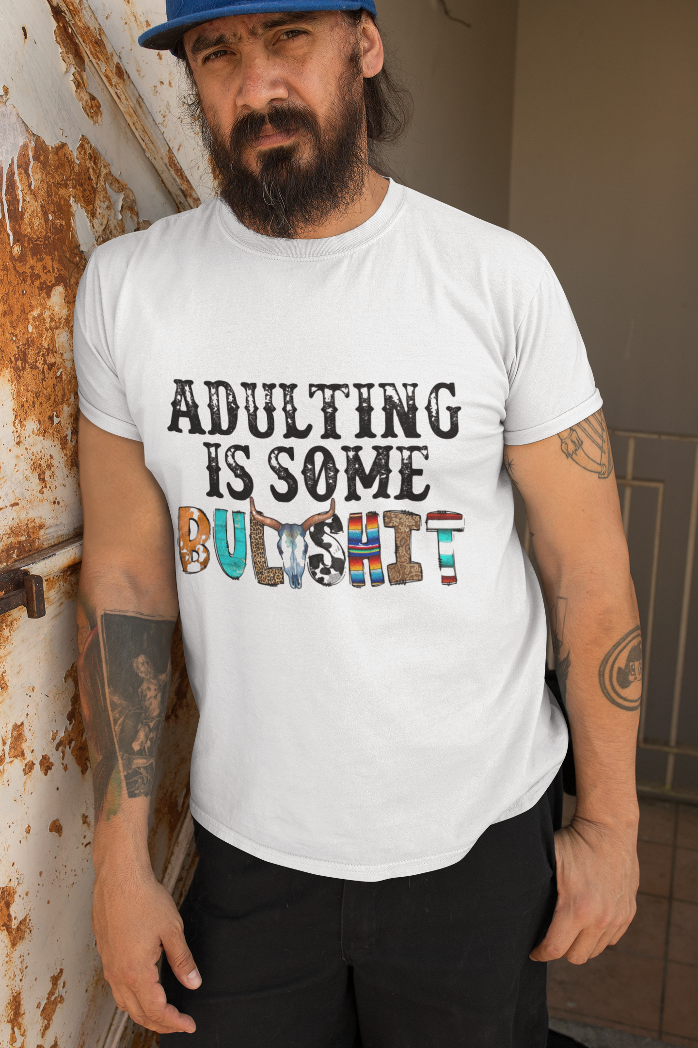 T-Shirt Adulting is some Bull Print