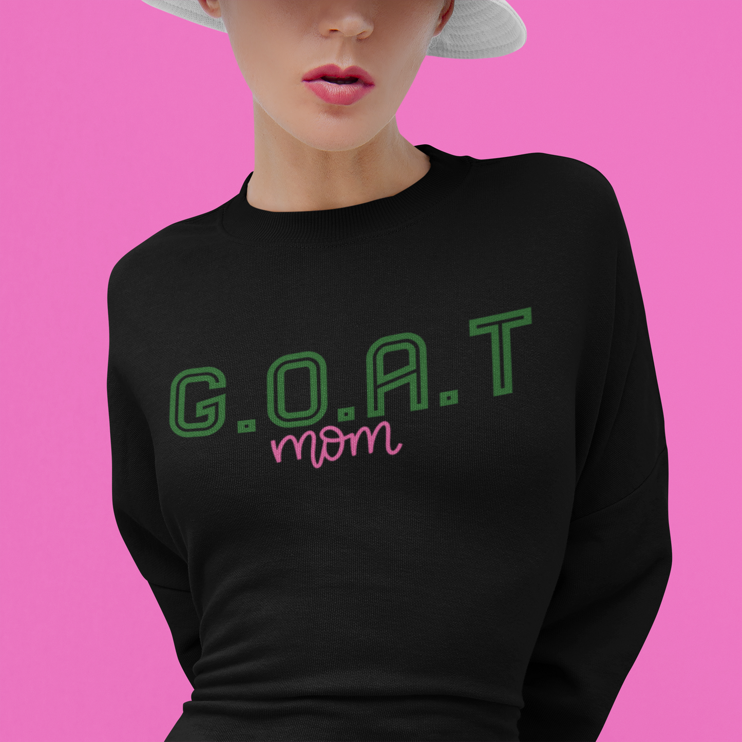 Women Sweatshirt G.O.A.T Mom Print