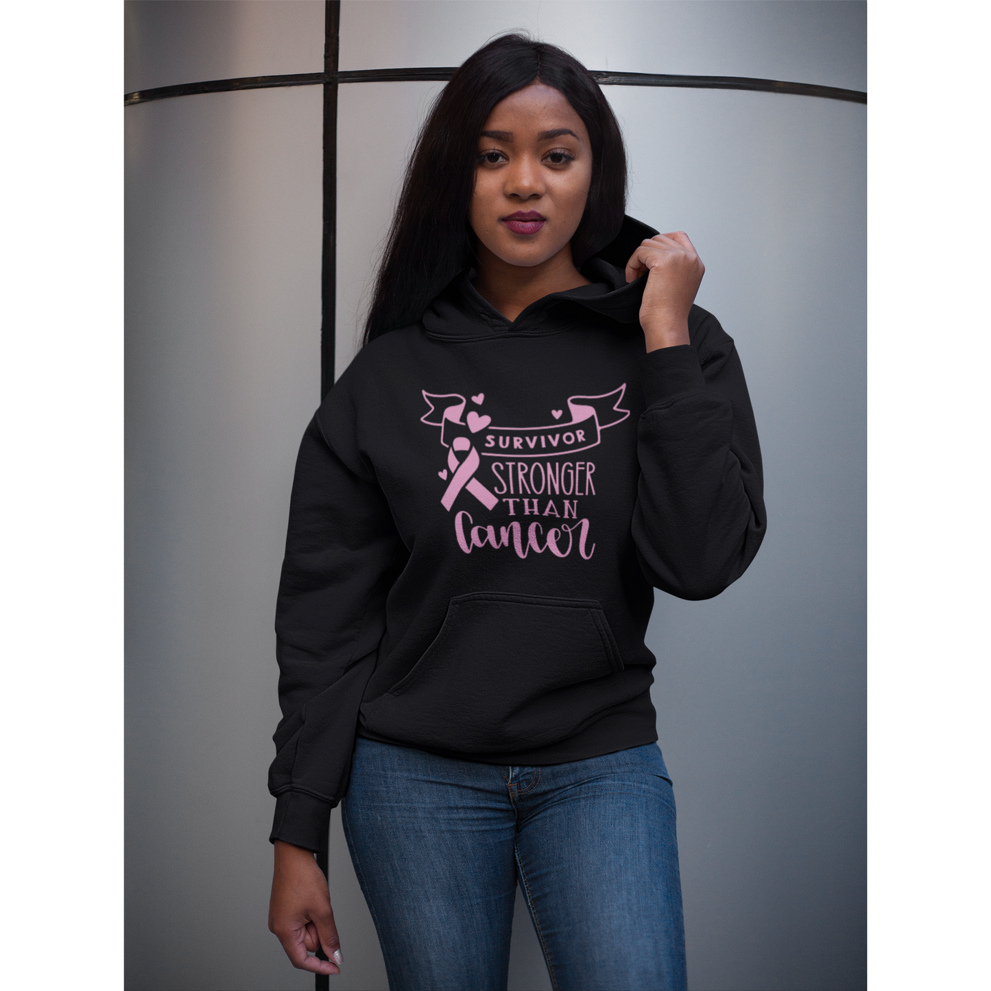 Women Black Breast Cancer Awareness Hoodie