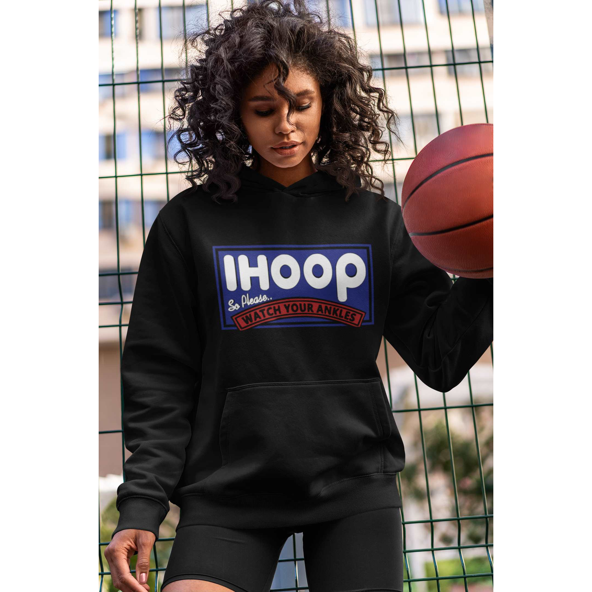 Unisex Black White Hoodie IHOOP so please WATCH YOUR ANKLES Hoodie